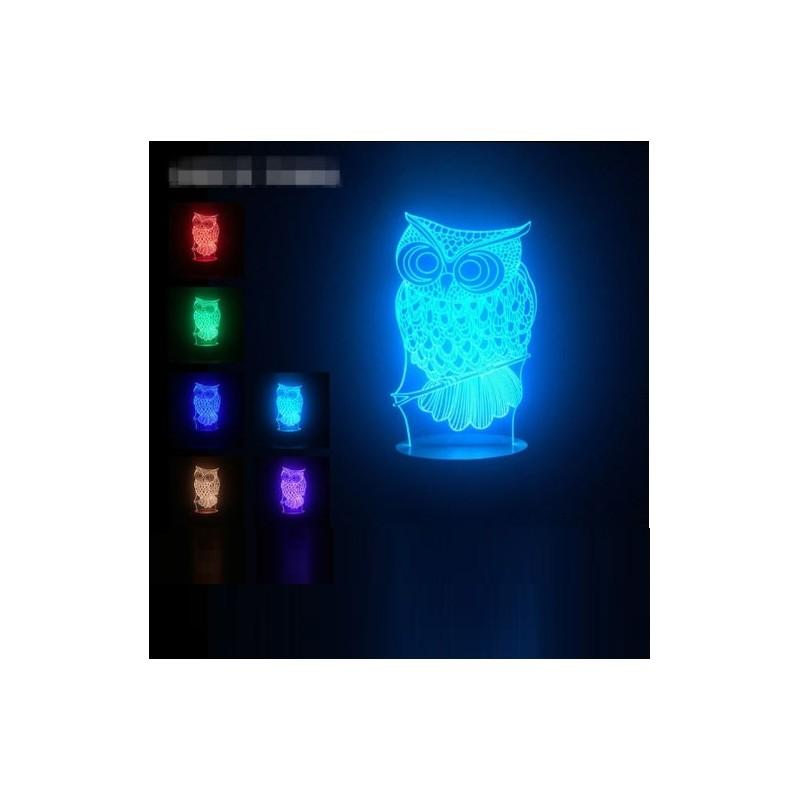 Stunning 3d Owl Led Desk Lamp With 7 Color Change Feature And Touch Art Controller