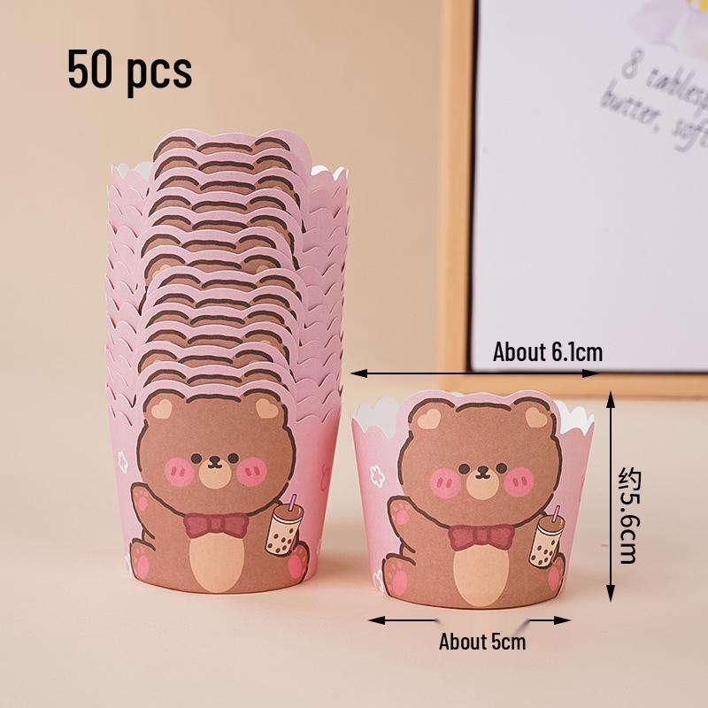 50 Hochtemperatur-Beständige Kraftpapier Muffin- & Chiffon-Kuchenförmchen - Lebensmittelqualität, Einweg, Runde Backförmchen