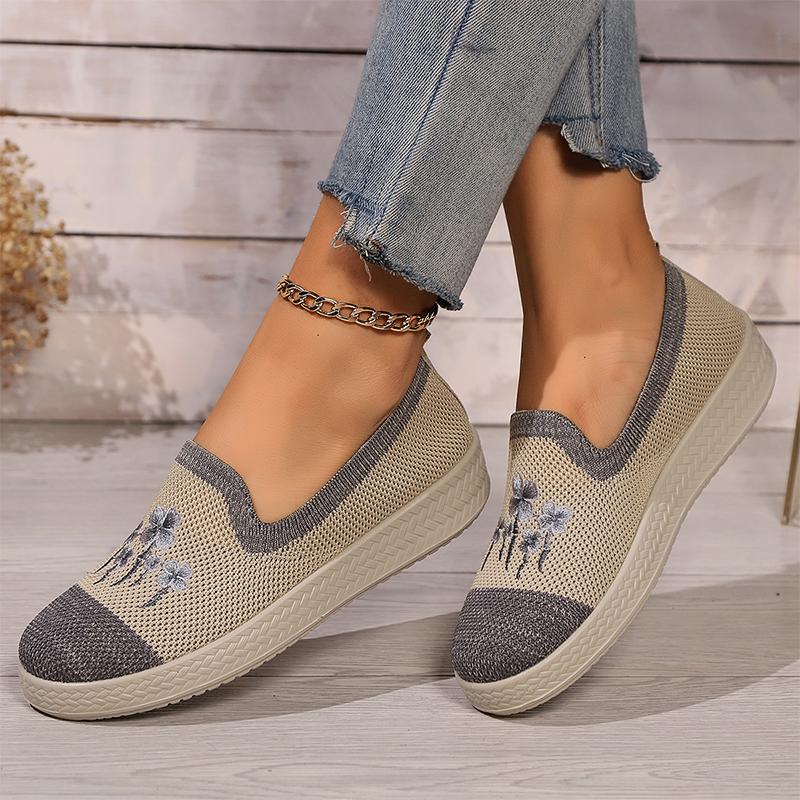 Modă Femei Tricotat Broderie Pantofi Loafers 2024 Toamnă Modă Nou Pantofi Casual de Alergare Confortabili Mers Plimbare Călătorie Tendință Mujer Zapatos