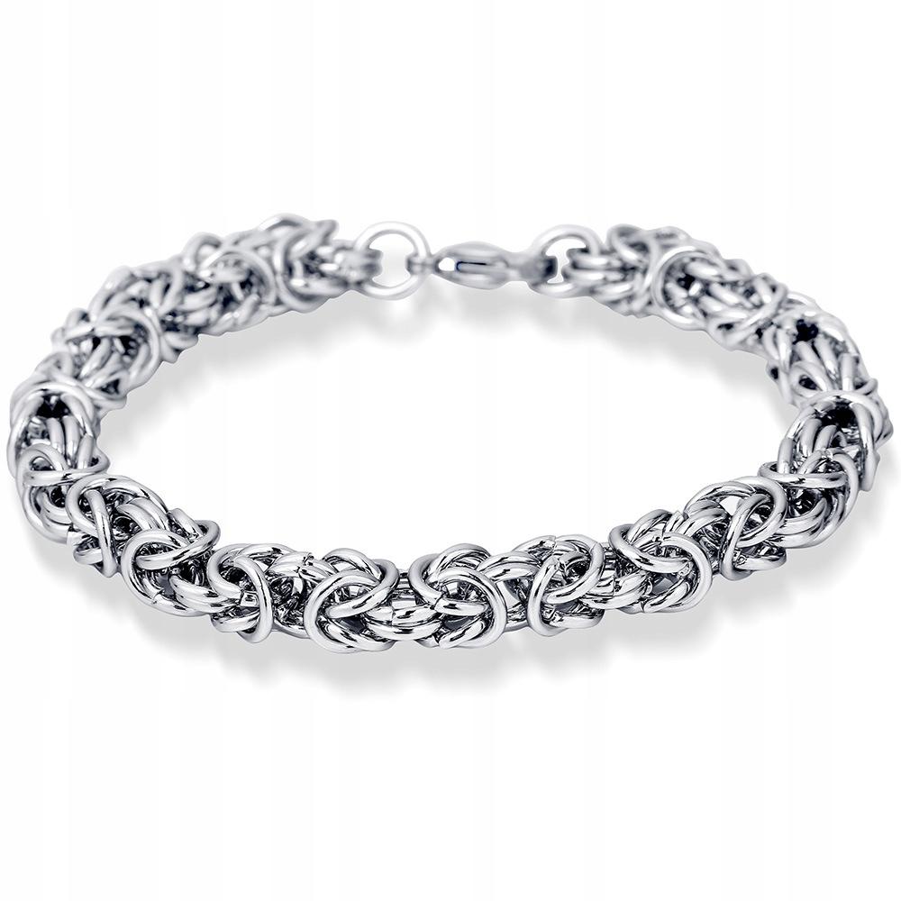 Men' Silver Bracelet 7mm Thick Round Royal Weave Diamond