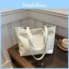 Trendy Black Pu Tote Bag For Women Spacious Commuter Shoulder Bag With Casual Style