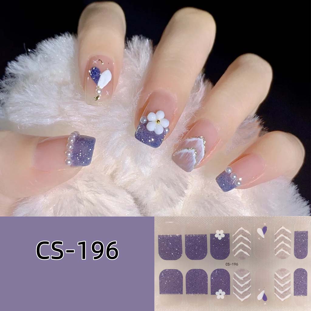 CS Waterproof and No-bake Gel Nail Polish Film All Stick Japanese and Korean Wind Spring and Summer Nail Wrap Paper Nail Wrap Paper
