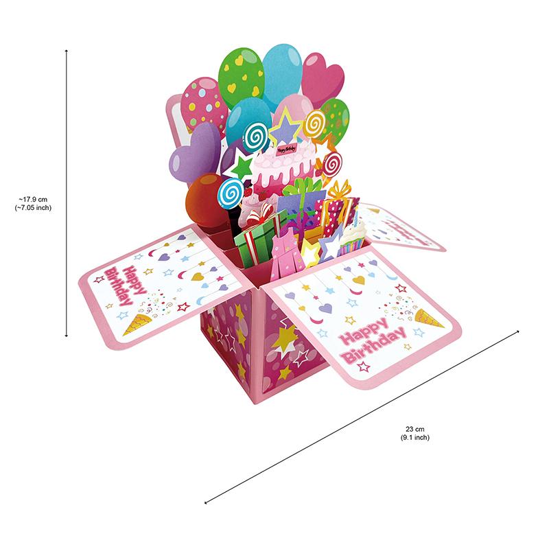 Happy Birthday Card,3D Pop Up Birthday Greeting Card For Baby Gril,Daughter,Granddaughther,Niece With 1 Envelop,1 Message Card