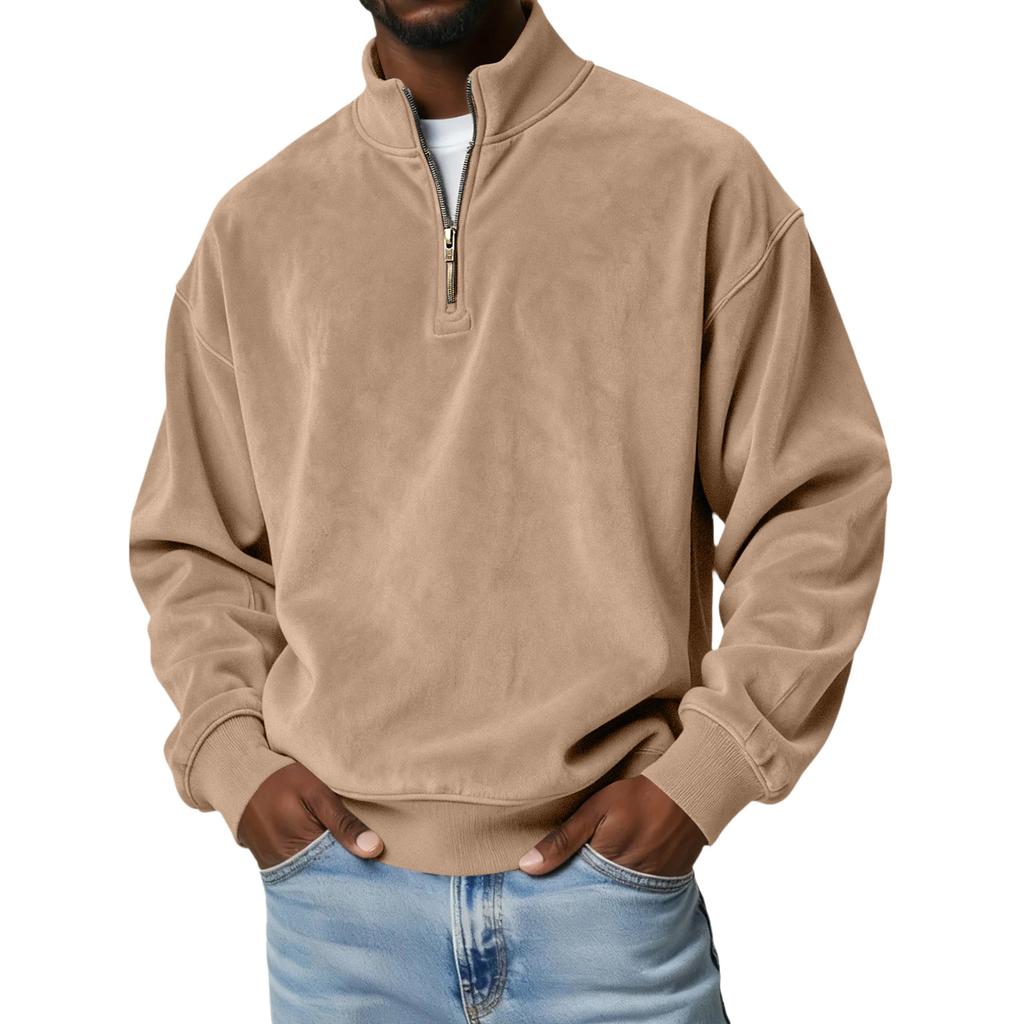 Sudadera con capucha y cremallera casual para hombre