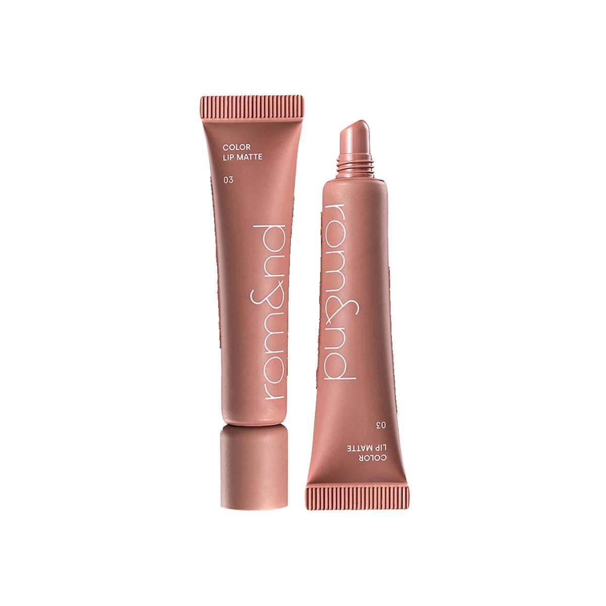 

rom&nd Color Lip Matte 03 Taupe Dawn (2 Pack) - Smooth Velvet Finish High-Pigment Liquid Lipstick 8g