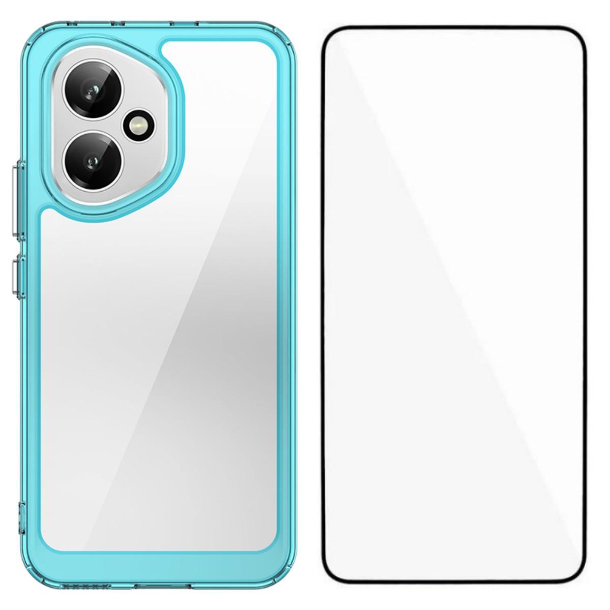 

Для Honor 400 5G (Глобальный) Чехол для телефона WANLONFENG Серия XC TPU Акриловая крышка с закаленным стеклом (Большое отверстие для линзы) D