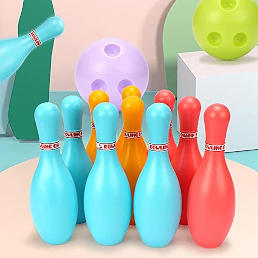 1set/12pcs Mini Bowling Set Physical Exercise Hand-Eye Coordination Training Backyard Indoor Outdoor Party Leisure Sports XJM