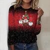2025 Herbst & Winter Damen Neues Lässiges Rundhals Langarm Oberteil 3D Weihnachtsmuster Ideales Halloween Weihnachtsgeschenk