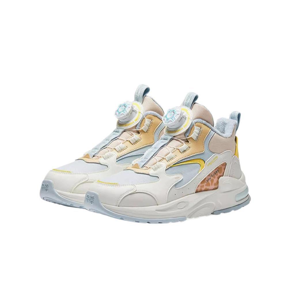 Anta Kids Fleece Comfortable Shock Absorbing Versatile Warm Casual Shoes Kids Casual Shoes Ivory-White Light-Fog-Gray Dusty-Brown 322446919-2