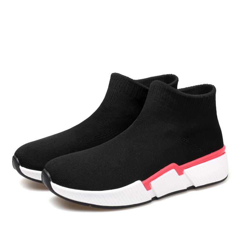 High Cut Thick Soled Men's Shoes Sports Shoes Fashionable Lightweight Men's  Fashionable Black Breathable Men's Socks Shoes