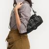 VIVIENNE WESTWOOD Hazel Treasure Iconic Sphere Pattern Detachable Shoulder Strap Pleated Detail Leather Shoulder Bag 4602000PWL00BXBLACKDARKSILVER