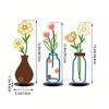 3 Pieces Line Vase Set Black Floral Iron Decorations Modern Aesthetic Metal Art Statue Wall Art Table Vase Home Decor