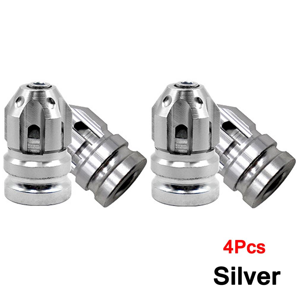 DSYCAR 4Pcs Aluminum Alloy Tire Valve Caps Automobile Tire Caps Anti-Leak Valve Suitable For Motorcycles Car Bicycles