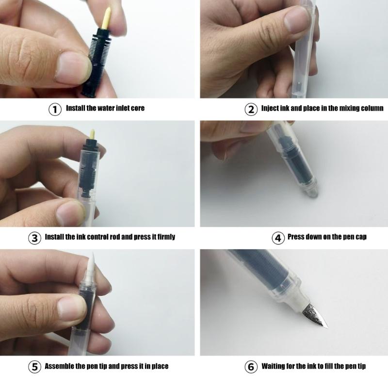 10 Stück DIY-Nachfüllbare Tintenpatronen-Marker, leere Tube, sichtbarer Tintenstand, leichtes Design, kreatives Schreibwerkzeug, sichtbare Tinte