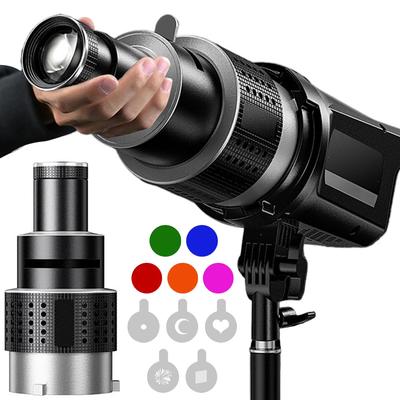 Bowens Mount Photography Studio Lighting Accessory with 5/25/34 Gobos & 5 Color Filters Spotlight Optical Snoot Photography Kit