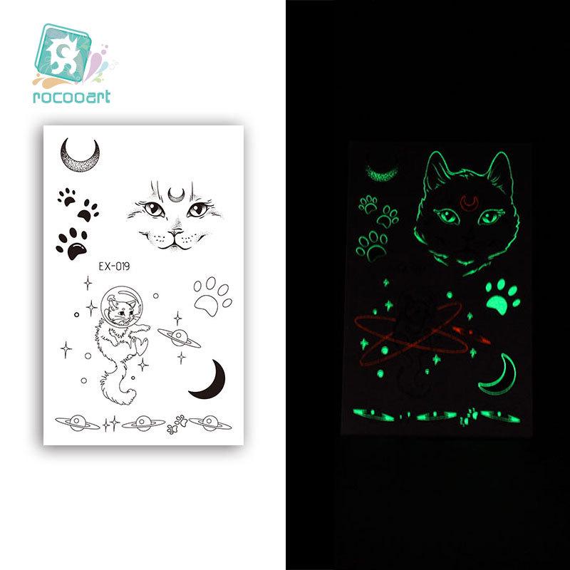 Rikaron Luminous Party Tattoo Stickers - Cool & Colorful Disposable Design 120*75mm