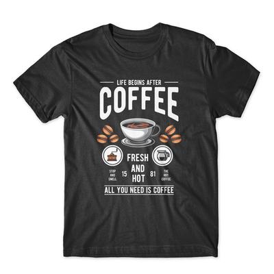 La Vita Inizia Dopo il Caffè T-Shirt 100% Cotone Maglietta Premium NUOVA