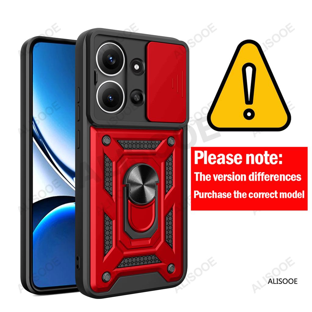 Capa for Xiaomi Redmi 15C Global Case Armor Slide Camera Lens Protection Back Cover Ring Stand Shockproof Funda