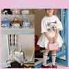 Minimally Spliced Design Children Casual Single Shoulder Square Bag With Pendant For Daily Use
