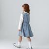 Minibala Girls' Retro Sleeveless Denim Vest Dress