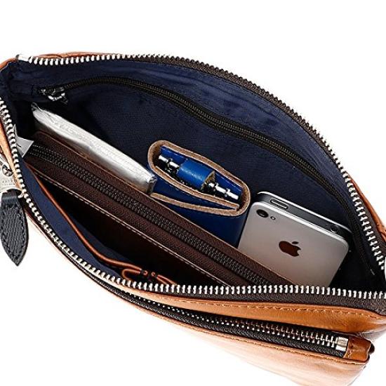 Cowhide Leather Clutch Shoulder Bag for Men [TAKEO KIKUCHI] No.737111 (Black)
