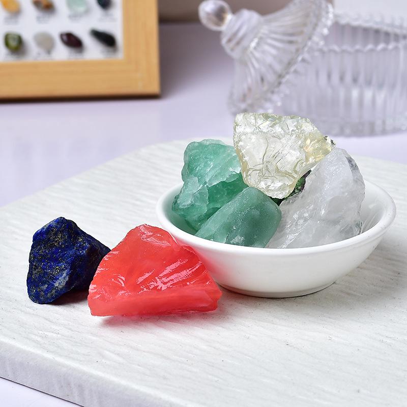 Natural Seven-Color Crystal Wealth-Attracting Raw Stone Set: Unpolished Gemstone Collection & Crushed Stone Gift