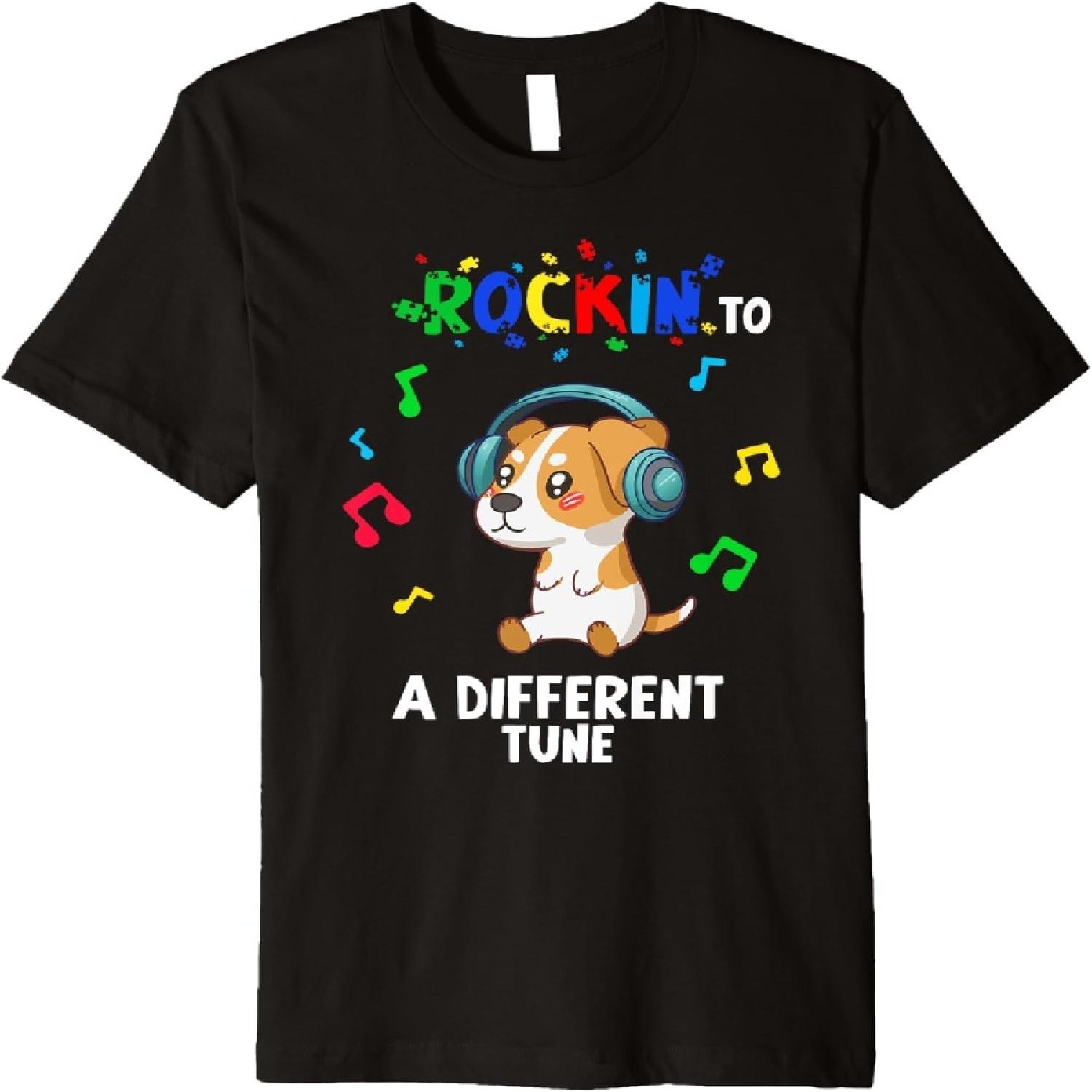 Rockin Autism Warrior Jack Russell Terrier Premium T-Shirt S разноцветный