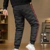 Pantalones acolchados de otoño e invierno con cordón de cintura elástica, pantalones cálidos gruesos de Color sólido, pantalones cálidos de algodón a prueba de viento para la nieve