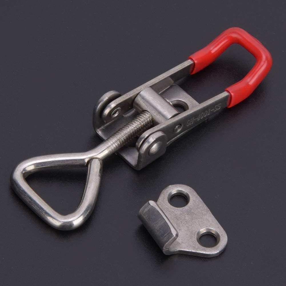 2pcs Adjustable For Toggle Clamp Quick Buckle GH-4001-SS Stainless Steel 304 for Toolbox Drawer Chest Cabinet Hardware Use