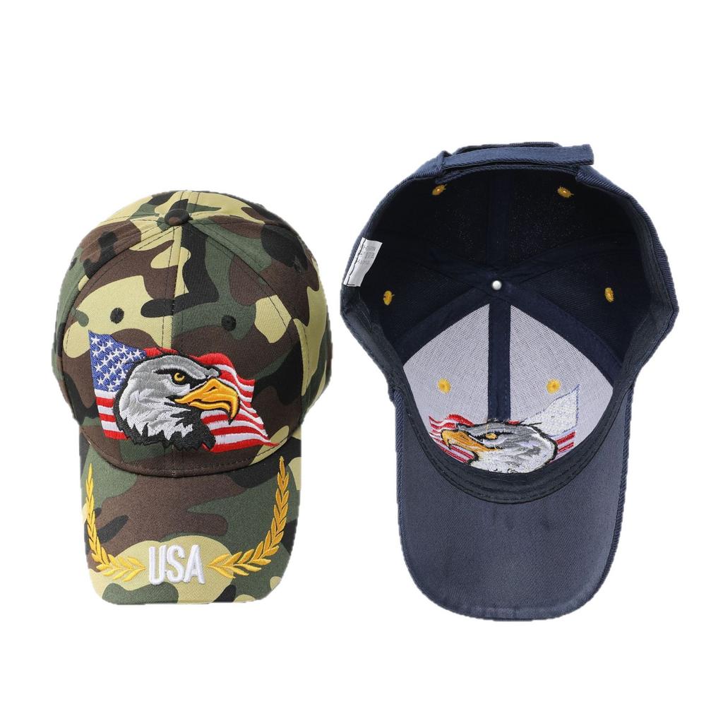 Eagle American Flag Embroidered Baseball Cap Men's High Quality Cap Women's Summer USA Camouflage Sun Hat~