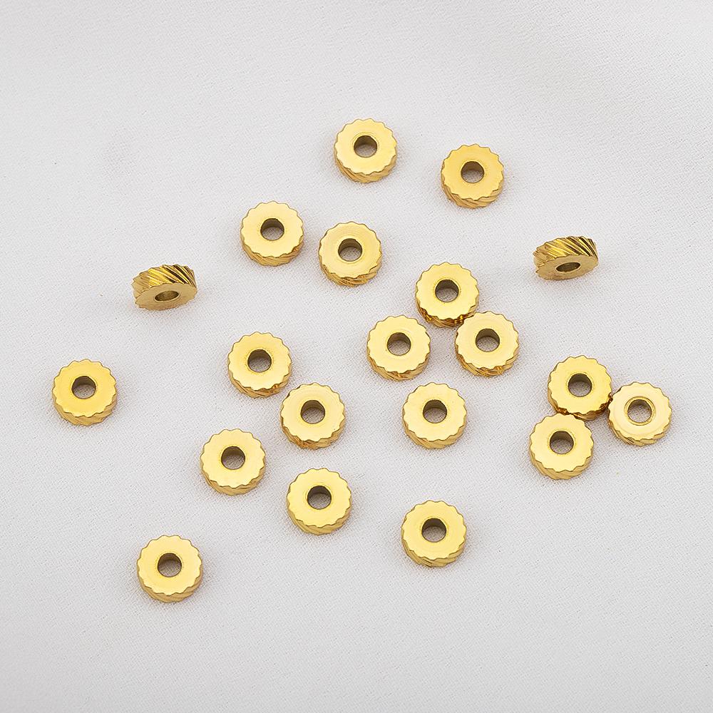 20pcs Stainless Steel Spacer Beads 2mm Hole Loose Beads Charm for Jewelry Making DIY Bracelet Necklace Supplies Finding No Fade