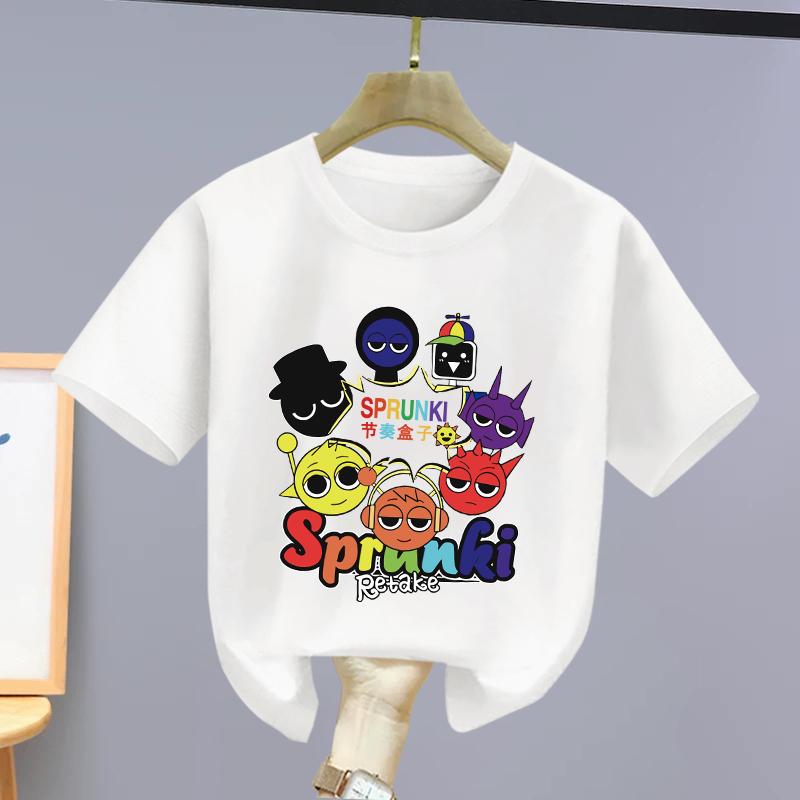 Pure Cotton Rhythm Box Children's Short-sleeved T-shirt Summer New Girls' Half-sleeved Sprunki Boys' Top