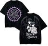 Black Butler Anime T‑Shirt Unisex Short Sleeve Sebastian Ciel Manga Print Harajuku Streetwear Daily Wear Crew Neck Tees Tops
