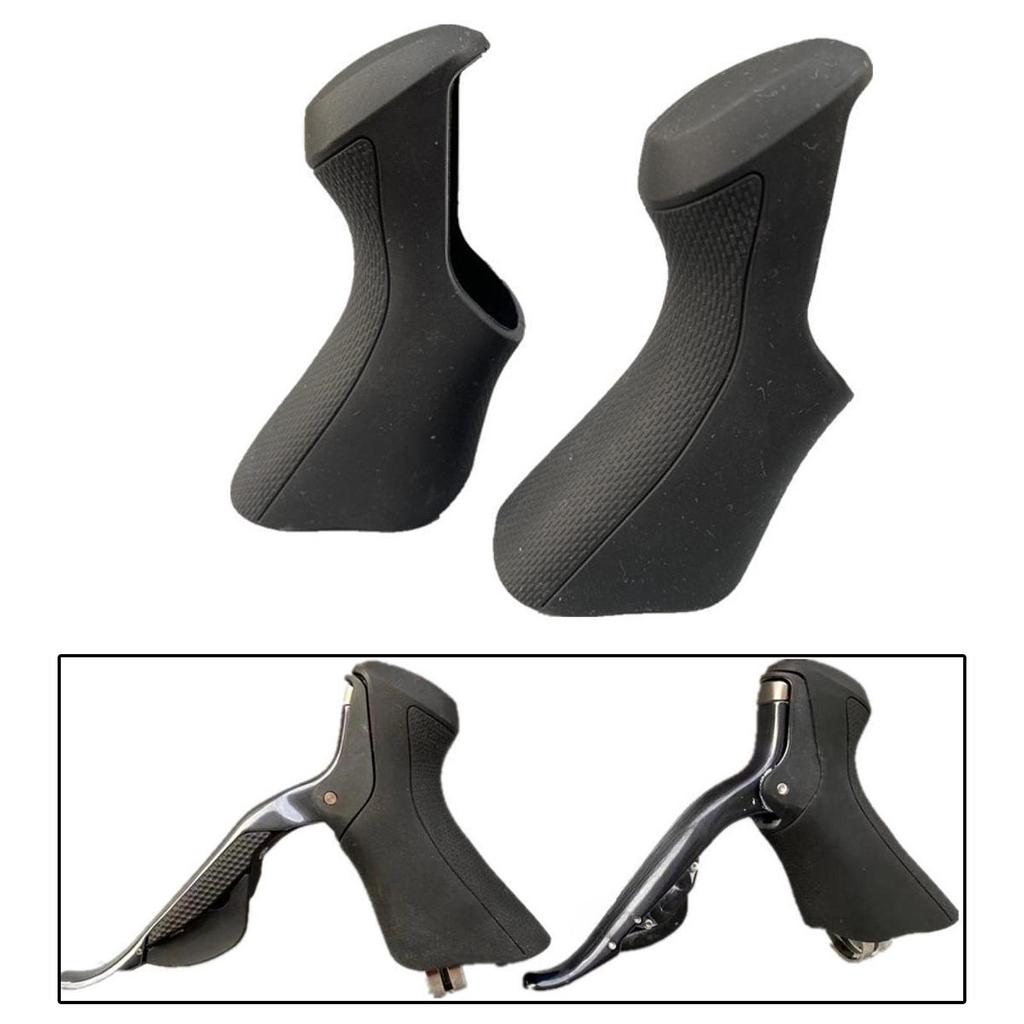 Bike Shift Brake Lever Cover Non-slip Road Bike Parts Comfortable Grip Tear Resistant 2 Pieces Replacement Cover for ST6870 Only
