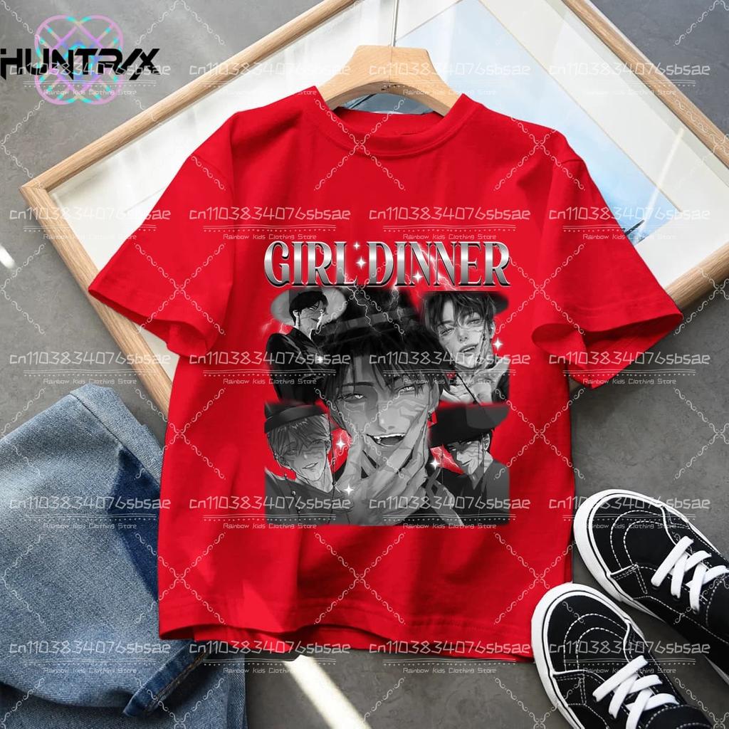 Sommarbarn T-shirt KPop Demon Hunters Rundhalsad Tecknad Flickor Pojkar T-shirt Vardaglig Tryck Mode Vardagliga Flickkläder