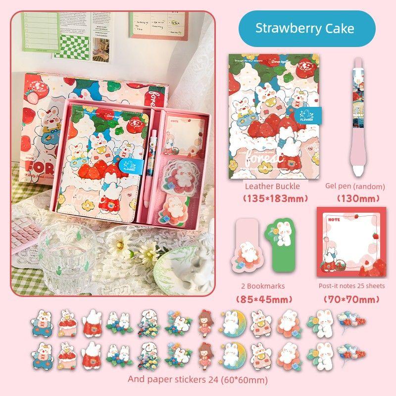 

Grade Three Class Two Moonlight Garden Stationery Gift Set Good-looking Student Learning Gift Bag Journal Book Notebook Strawberry cake (gift box)