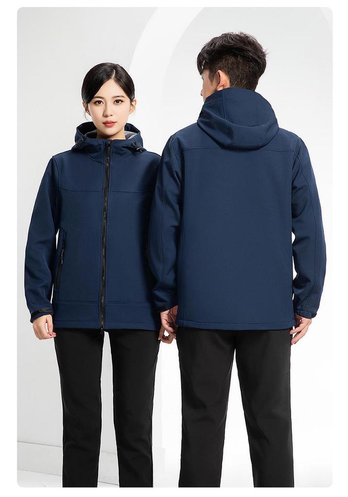 Men's Softshell Mountaineering Jacket: Thin Fleece, Windproof, Splash-proof, Warm Outdoor Sports Team Uniform