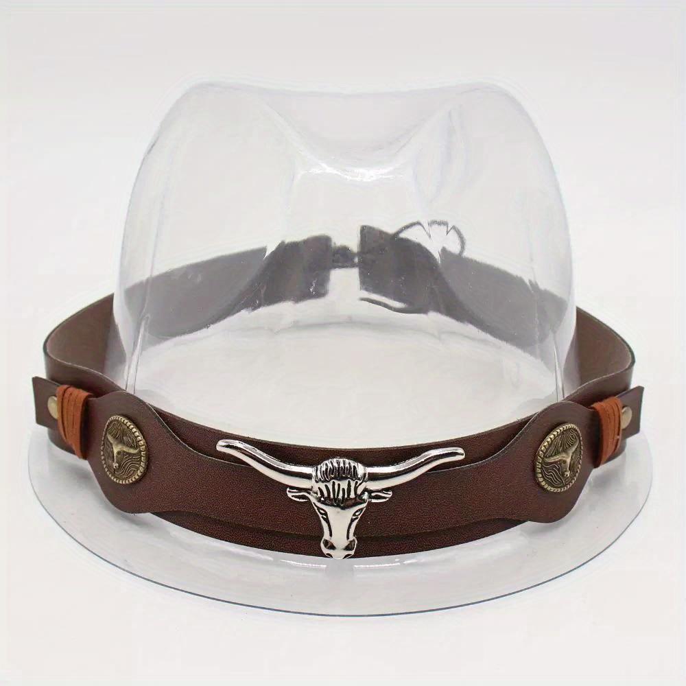 

Western Cowboy Hat with Decorative Laces, Adjustable Pu Decorative Laces, Unisex Retro Style Outdoor Panama Hat Accessories, Cowboy Accessories 1pc