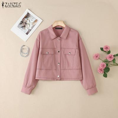 Camicetta casual da donna con colletto rovesciato e maniche lunghe larghe