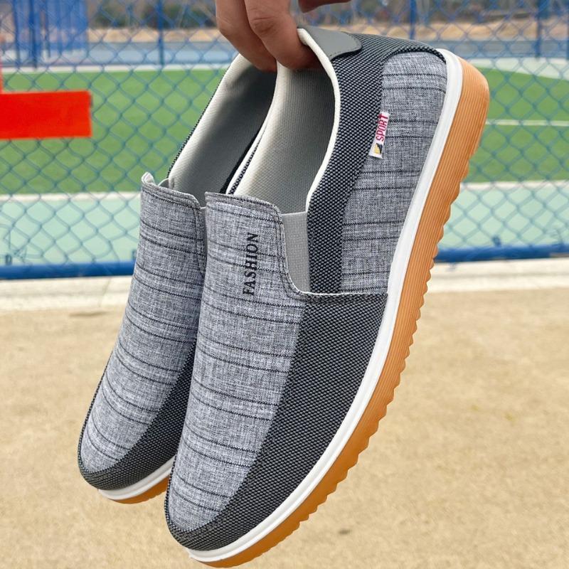 Fashion Men's Shoes Summer Breathable Canvas Shoes Fashion Outdoor Casual Sneakers for Men Oxfords Slip on Loafers Comfort Driving Shoes