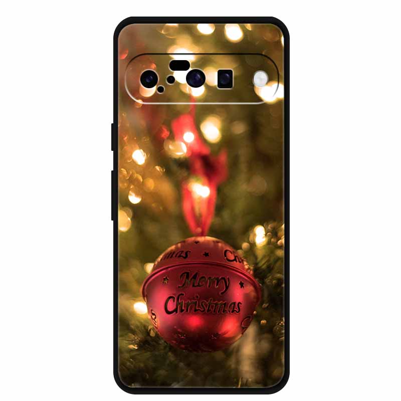 Christmas Phone Cases For Google Pixel 10 Case Silicone Soft Black Cover Christmas Tree for Pixel 10 Pro / 10 Pro XL Back Cover