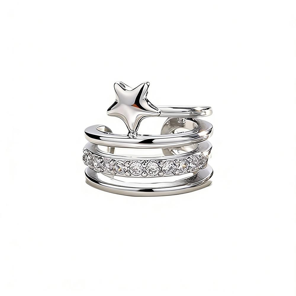 

1PC Star Fashion Simple Style Ear Cuff For Women Elegant No Piercing Sparkling Zircon Cartilage Clip Stacked Ear Fashion Jewelry