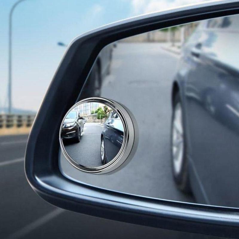 2 stk Rund ramme Konveks blindsone speil Sikkerhet Kjøring Vidvinkel 360 grader Justerbar Klart bakspeil Bil
