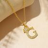 Gold-Plated Zircon Crown Letter Pendant Necklace - Women's Versatile Choker