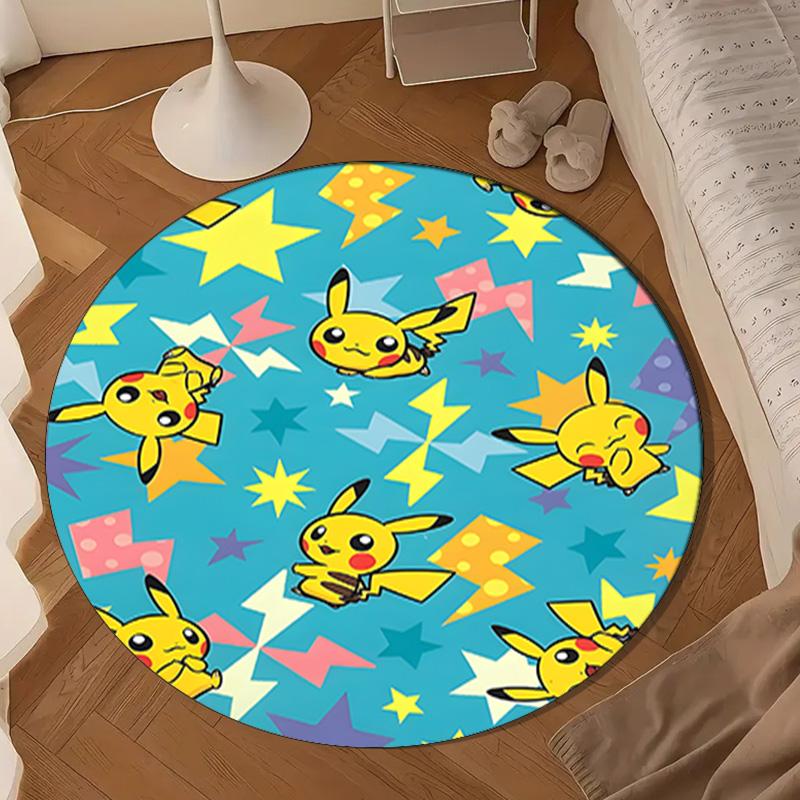 Cute Pika Adventure Round Rug for Livingroom,Bedroom, Palyroom, Chair Rug, Area Rug, Circle Carpet, Large Size Fan Christmas Gift