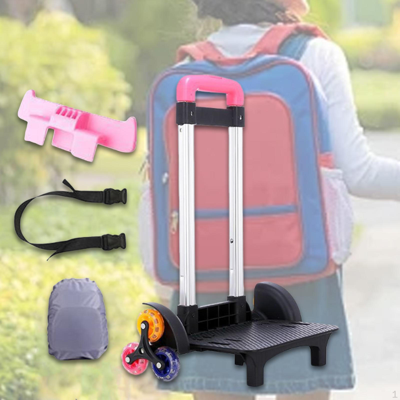 

Backpack Trolley Hand Truck Lightweight Portable with 6 Wheels for Boxes, Bags, and Travel Rose Red