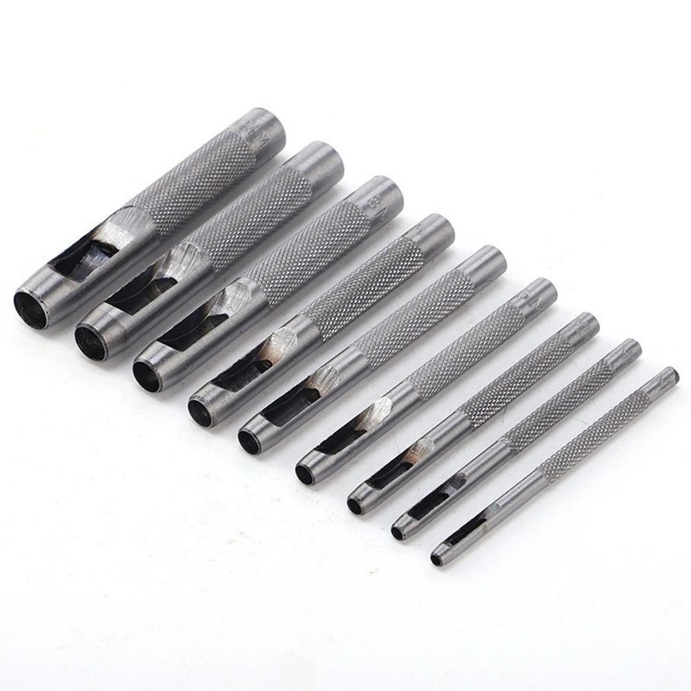 10 Pcs Leather Hole Punching Tools Leather Hollow Drilling Puncher Kit 1-10mm Sewing Craft Leather Working Tools