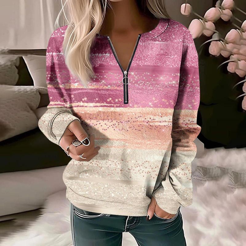 Fall Women's Sweatshirt Pullovers Basic O-Neck Zipper Yellow Red Blue Tie Street Long Sleeve Tops Autumn Casual Loose Sweatshirt