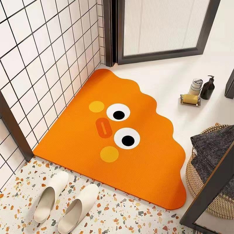 Fan-shaped Bathroom Floor Mat Absorbent Non-slip Door Quick Dry Soft Diatom Mud Bathroom Special Anti-fall Mat
