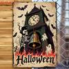 1pc 2D Flat Vintage Gothic Halloween Metal Sign - Skeleton    Haunted House Iron Decor, Perfect for Bar/Kitchen    Holiday Gift